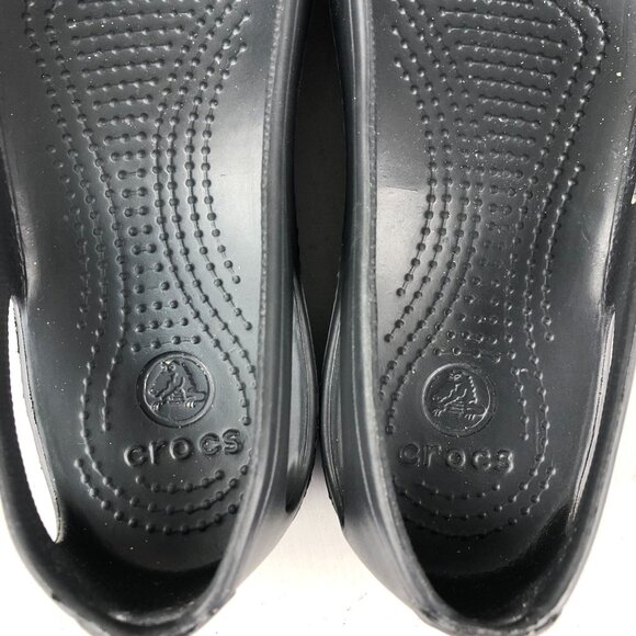 Crocs Women's Size 5 Kadee Black Closed Toe Slip On Rubber Ballet Flats - Picture 13 of 13